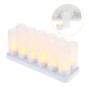 12pcs/set Rechargeable LED Flickering Flameless Candles Tealight Candles Lights with