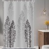 JAWO Forest RV Shower Curtain, Fog Woods Trees Landscape Fabric