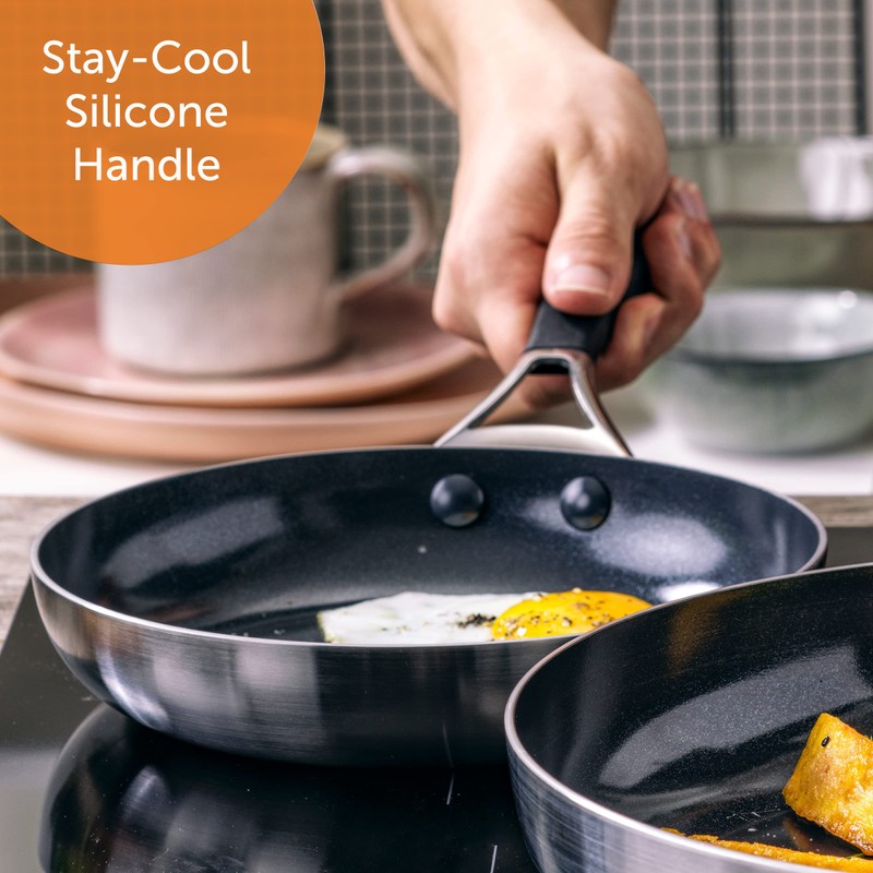BK Intelligence Stainless Steel Induction 8" Nonstick Frying Pan Skillet,