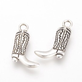 Unbranded 3 Cowboy Boot Charms Antique Silver Tone 2 Sided 18 x 12 mm U.S Seller  1522