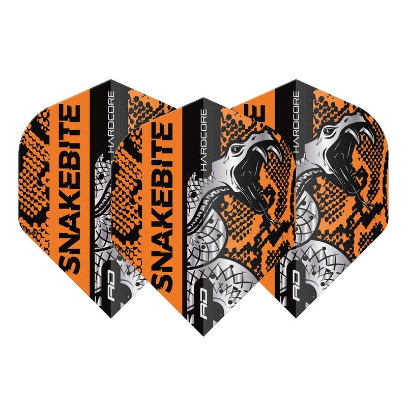 Red Dragon Snakebite Hardcore Coiled Snakeskin Orange Dart Flights -
