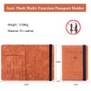 PORRASSO Passport Holder Travel Wallet RFID Blocking Card Case PU