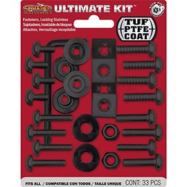 Cruiser Accessories 81550 License Plate Ultimate Kit Locking Fasteners, Black PTFE