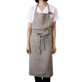 Lino e Lina Full Apron Manon A611 Flax Women's Men's Kitchen Solid Linen Hemp Simple Long Length Gift Present