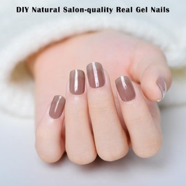 26PCS Semi-Cured Gel Nail Strips Transparent Adhesive Semi Cured Gel Nail Stickers Waterproof Gel Nail Wraps Stickers Long Lasting Semicured Gel Nail Strips Salon-Quality Gel Wraps for Nails (1232)