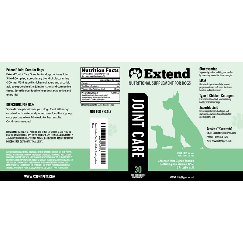Extend Joint Care Dog's - One Month Supply - 30