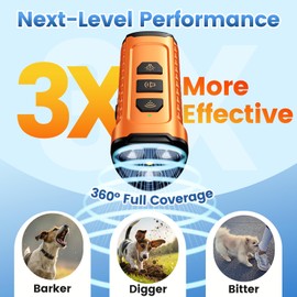 Dog Bark Deterrent Device 3X Anti Barking Device for Dogs, 5 Modes Stop Neighbors Dog Barks No More Safe for All Dogs 50FT Bark Control Indoor Outdoor with Flashlight,Rechargeable Training Device