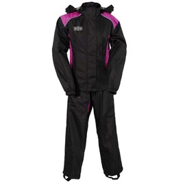 First Mfg Co - Rain Suit - Women's Motorcycle Biker Riding Rain Suit - Ripstop - Pink - Medium