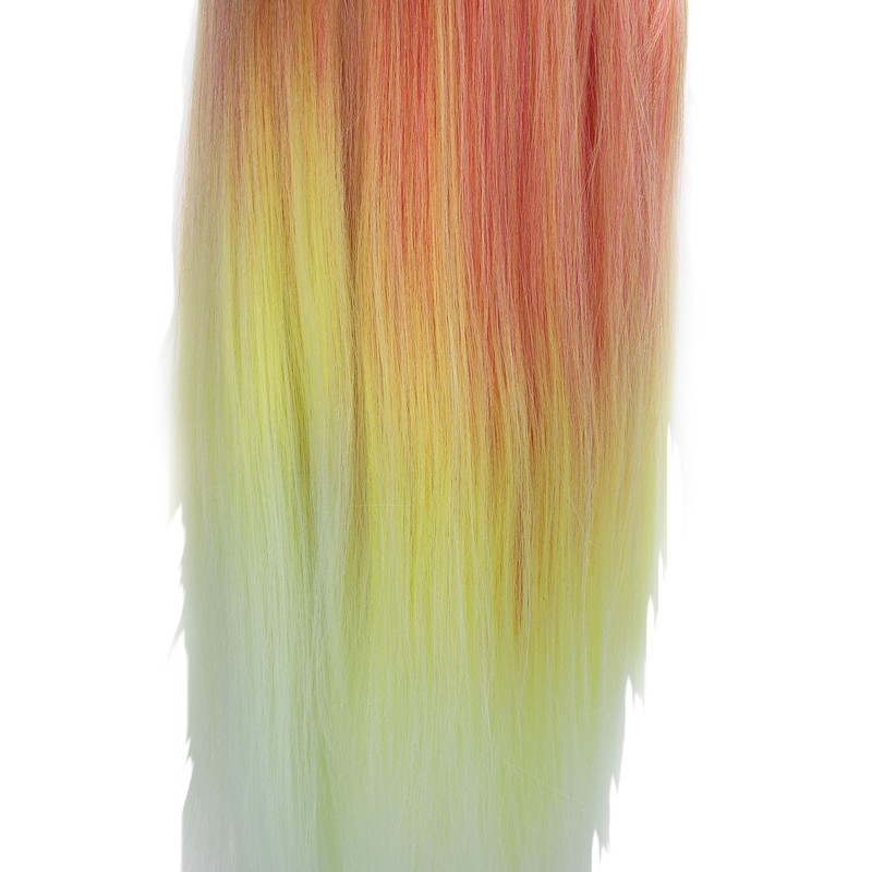 Hairdressing Mannequin Head Synthetic Braiding Hair Hairdresser Head Gradient Orange