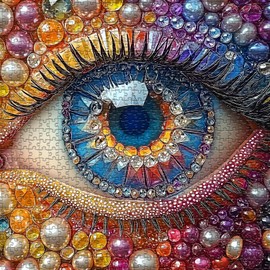 Impossible Puzzles for Adults1000 Pieces, Eye Colorful Gradient Crystal Diamond Abstract Art Themed, Hard Difficult Challenge Jigsaw Puzzle