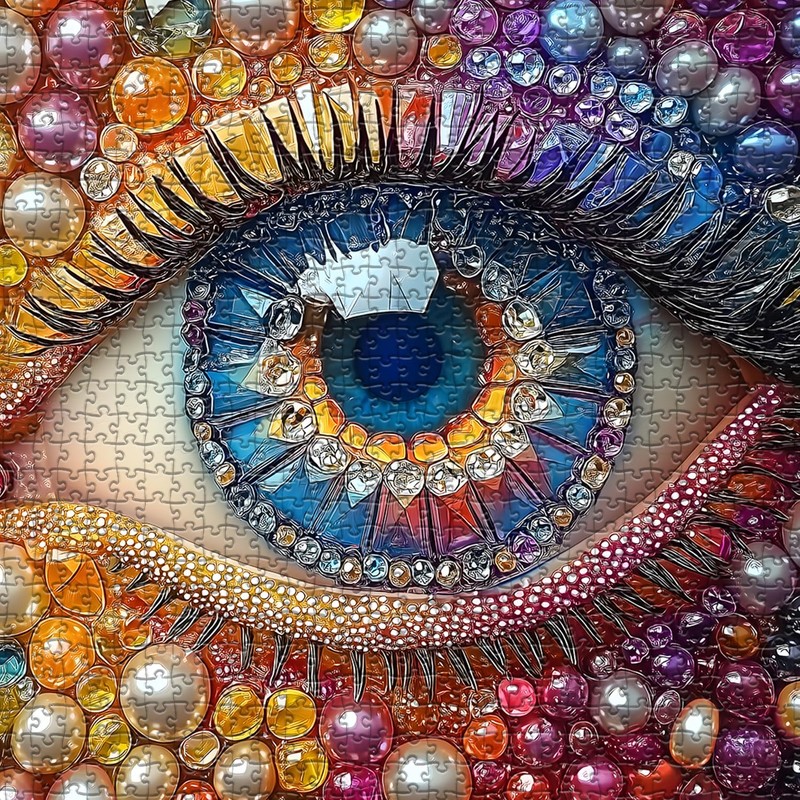 Impossible Puzzles for Adults1000 Pieces, Eye Colorful Gradient Crystal Diamond