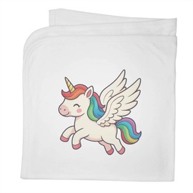 Azeeda 'Rainbow Unicorn' Cotton Baby Blanket/Shawl (BY00044475)