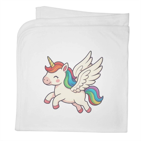 Azeeda 'Rainbow Unicorn' Cotton Baby Blanket/Shawl (BY00044475)