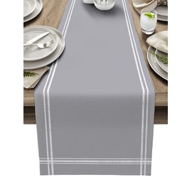 Grey Table Runners, Kitchen Dining Coffee Table Runner 13x90 inches Long,Farmhouse Style Solid Color Table Runner for Wedding Holiday Party Dinner,Dresser Scarf Decor