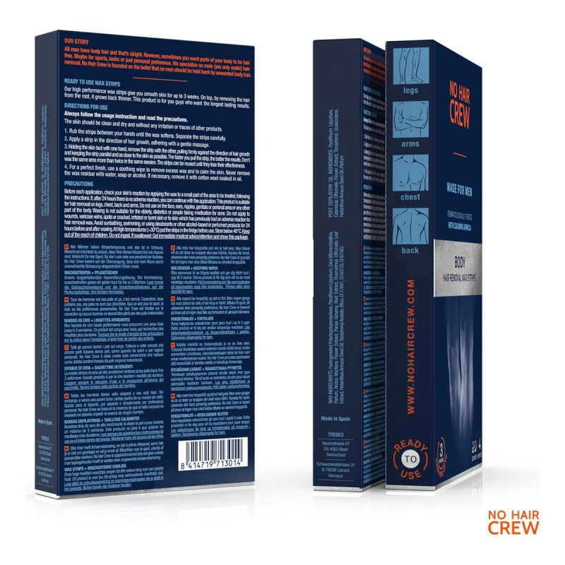 No Hair Crew Tiras De Cera Corporal Tiras De Cera