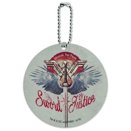 Wonder Woman Movie Sword of Justice Round Luggage ID Tag Card Suitcase Carry-On