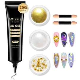 4 in 1 Upgrade 3D Gel Nail Gold Chrome Nail Powder- White Gold