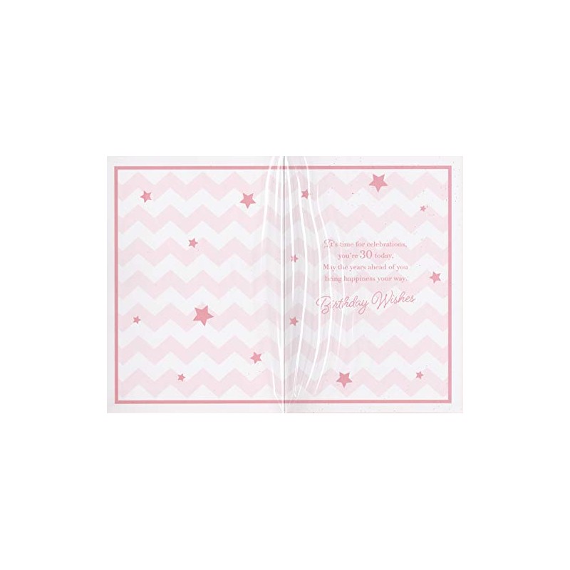 Happy 30th 30 Birthday Card for Her - Glitter