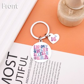 UIWIHHP Sweet 16 Gifts for Girls Sweet 16th Birthday Gifts for Girls Happy Birthday Keychain for Teen Girl Daughter Sister Women Friends 16 Party Decorations for Girl
