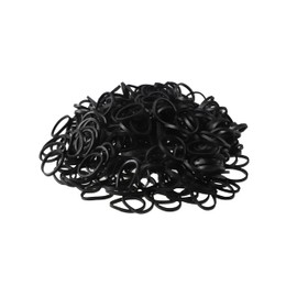 300 Black Loom Bands Refill Pack with Hook Tool and Clips Art Craft Friendship Bracelet Jewellery Making Childrens Game