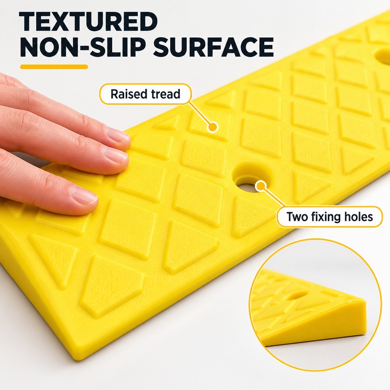 4cm Portable PVC Threshold Ramp, 19.69 x 10.63 In Non-Slip