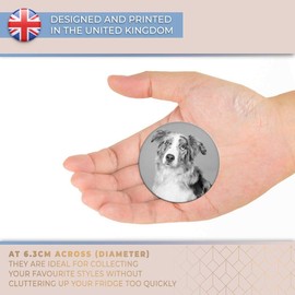 Destination Vinyl ltd Magnet for Refrigerator, Fridge BW - Australian Shepherd Dog Puppy Cute for Office, Cabinet and Whiteboard, Magnetic Stickers, 43400