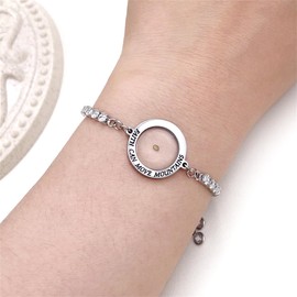 Yongxu Sparkling Cubic Zirconia Tennis Bracelet Engraved with Faith Can Move Mountains, Mustard Seed Religious Jewelry, Christian Inspirational Jewelry for Men and Women