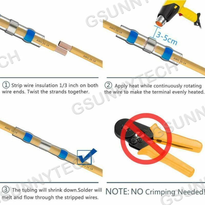 AP 250Pcs Waterproof Heat Shrink Butt Terminals Solder Seal Sleeve