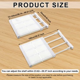 Gerrii 2 Pcs Closet Tension Shelf Rod Expandable Shelf Locker Organizer Adjustable Storage Rack Scalable Layered Divider Separator for Cabinet Wardrobe Kitchen Bathroom (28.74''-49.21'')