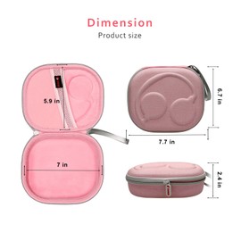 XANAD Hard Case for Bose QC Ultra, QuietComfort, QuietComfort SC, QC45, QC35 Wireless Noise Cancelling Headphones, Soundcore H30i Wireless On-Ear Headphones Pink