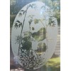 Vinyl Etchings Panda Bear Decal 4"x6" OVAL Etched Glass Look