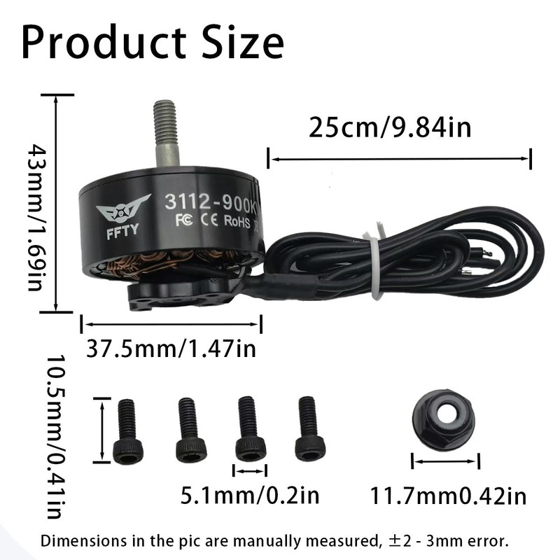 4 Pcs 3112 900KV Brushless Motor for Drone – High-Power
