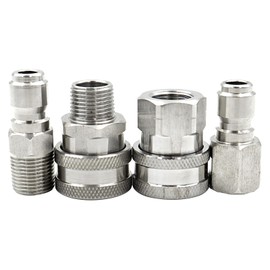 POFET 3/8 Inch Pressure Washer Fittings Kit, Stainless Steel Quick Coupling for High Pressure Washer, Air Hose Air Compressor