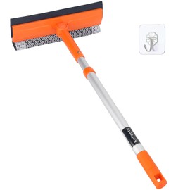Window Squeegee for Home, Car Windshield Cleaner Tool with Extension Pole 20''-30'', Glass Door and Mirror Washer for Shower Cleaning