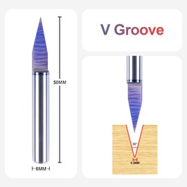 SpeTool Engraving Cutter 6 mm Shank 30 Degree V Groove Cutter Writing Cutter Wood 0.2 mm Tip Solid Carbide Engraving Grinder with TAC Coating Wood Cutter for Router 2D 3D CNC Cutter Engraving Bit