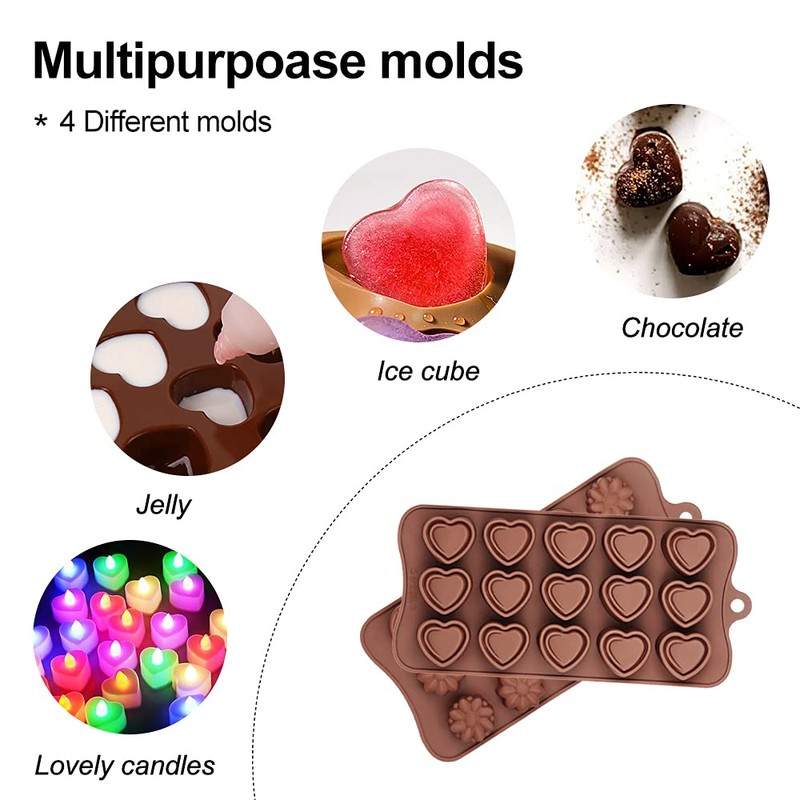 La chat 4 Packs Silicone Molds for Chocolate, Food Grade