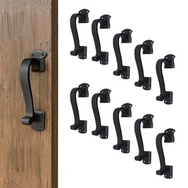 SaKeGa Mystic Colonial 6 5/8 Inch Solid Cast Iron Curved Pull Handle, Set of 10 – Heavy Duty Vintage-Style Door Handles for Gate, Shed, Fence, Window, or Garage – Rustic Farmhouse Hardware