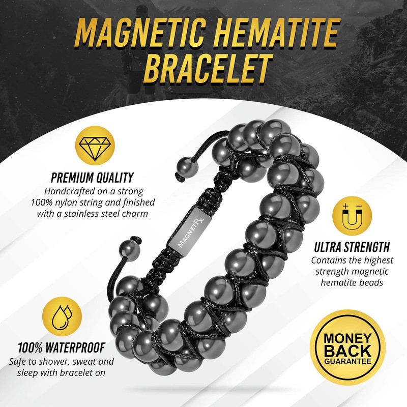 MagnetRX® Magnetic Hematite Bracelet – MAX Strength Magnetic Stones –