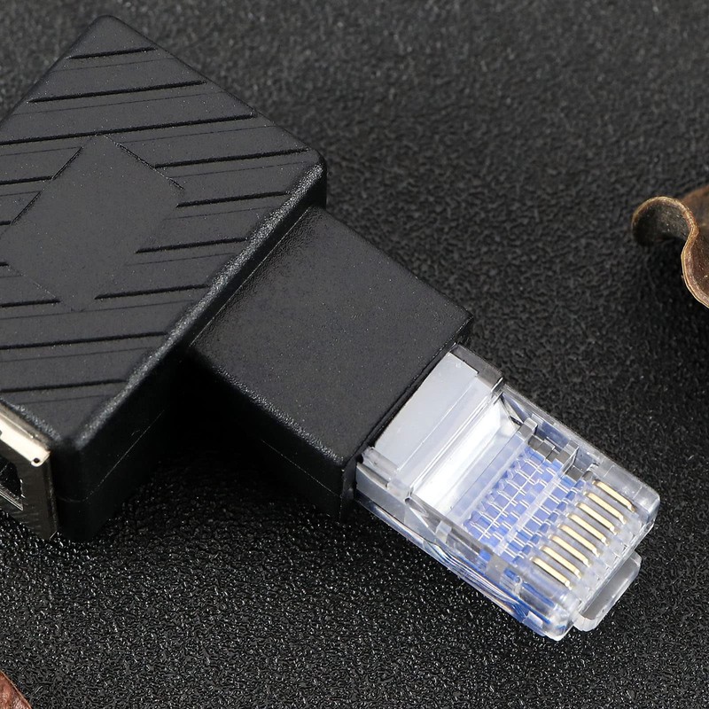 ECSiNG 2PCS RJ45 Ethernet Adapter 90 Degree RJ45 Male to