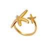 WETMT Gold Starfish Shell Ring for Women Irregular Starfish Ring