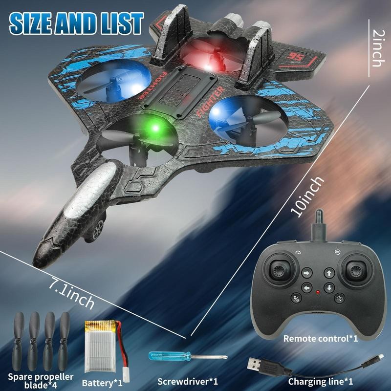 360° Flip RC Jet Plane Toy for Kids with LED