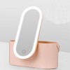 Makeup Case Rotatable Mirror Lid Dimmable LED Light Portable Cosmetic