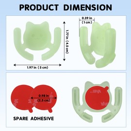 HOMEFOX Multi-Surface Holder Car Mount Glow in The Dark 4 Pack Compatible for Popsocket Holder Grips Hand-Free Device Support Accessories Home Office Desk Wall Mount Cute Cat with Adhesive Sticky Pad