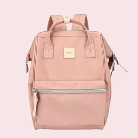 Himawari Water Resistant Canvas Backpack Bag with Side Pockets - Large Size - Color: Camel, Size: One Size