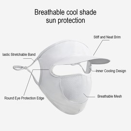 Cubierta completa para la cara, protector solar, velo facial, protección UV, protección solar, para mujeres y niñas, sombrero de verano con escudo para los ojos (azul)