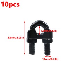 Antrader M12 Stainless Steel Wire Rope Cable Clip Clamp,10Pcs Wire Rope Clamp Cable Clamps 304 Stainless Steel M12 1/2" Wire Cable Clamps,Black