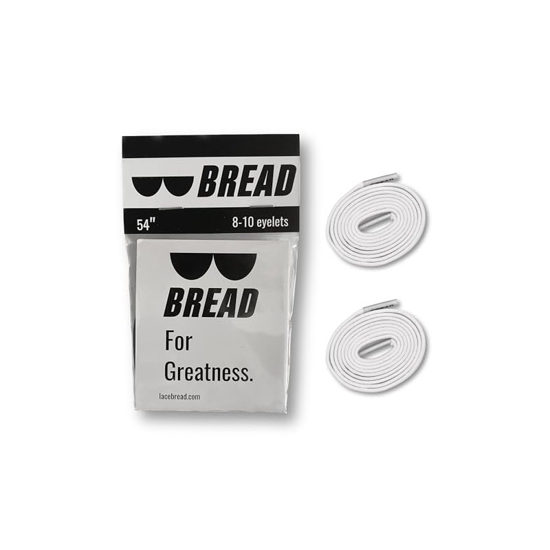 Bread Elastic Shoelaces Xtra Stretch (Flat, Cloud White, 63")