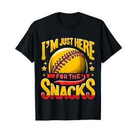 Softball Brother Sister I'm Just here for the Snacks T-Shirt