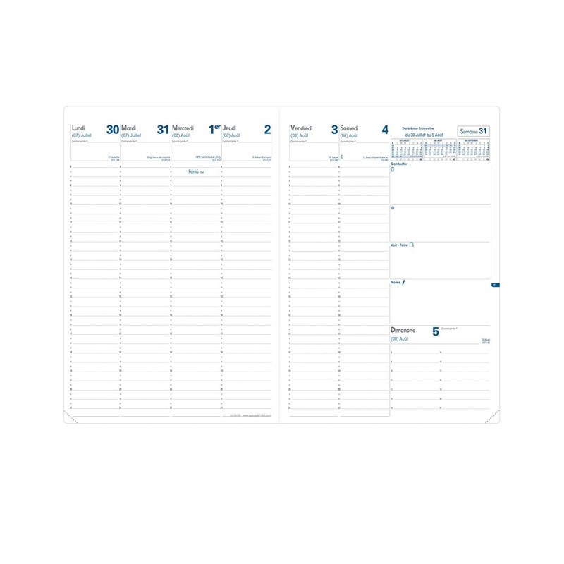 Quo Vadis Agenda 21 x 30 cm Black - Italian
