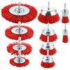 DAJAVE Pack of 10 Nylon Brush Sanding Brushes Drill with